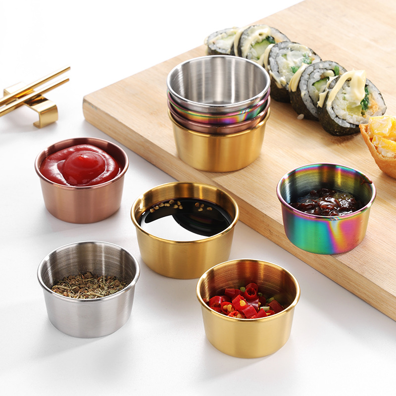 Sauce Dipping Cup - Kubek ze stali nierdzewnej 304, złote