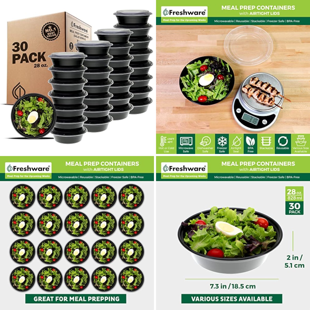 Meal Prep Bowl - Pojemniki do przygotowywania posiłków [30 sztuk]